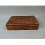 A Finely Carved Oriental Work Box with Eagle Centre Cartouche. 33.5 x 20 x 9.5 Cm.