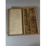 A 20th Century Wooden Microscope Slide Case Containing 144 Slides and Belonging to Phyllis A.