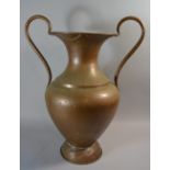 A Very Large Copper Two Handled Vase 67cm High