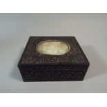 A 19th Century Indian Nagina Carved Ebony Box,