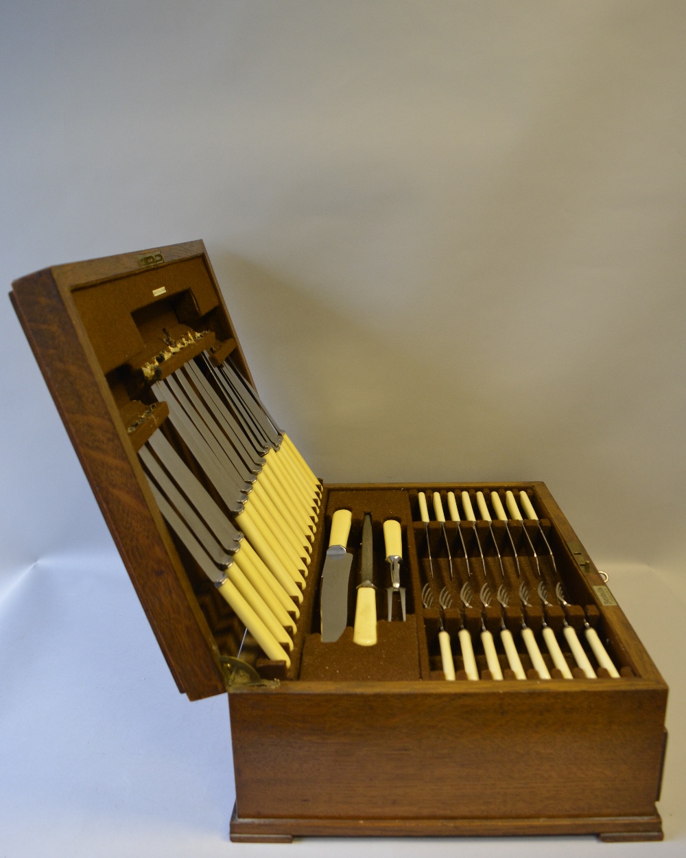 An Art Deco Oak Canteen of Cutlery by Bentalls, Kingston on Thames. - Image 3 of 5