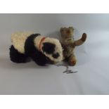 A Vintage Teddy Bear and Panda Bear Soft Toy