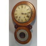 An Unusual American Figure of Eight Inlaid Walnut Wall Clock.