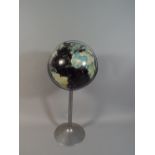 Vintage Black Oceans American Replogle 16 Inch Starlight Globe, Supported on an Aluminium Stand.