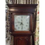 A Late 18th Century Oak Long Case Clock with Painted Square Dial Inscribed Hinksman, Bridgnorth,