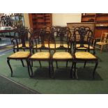 A Late Victorian Mahogany Seven Piece Salon Suite, Comprising Settee,