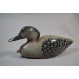 A Vintage Carved Wood and Painted Decoy Duck with Lead Loaded Base.