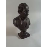 A Bronzed Spelter Bust of Disraeli, Earl of Beaconsfield,