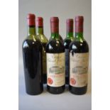 A Collection of Six Bottles Red Wine, Three Chateau Fombrauge St.