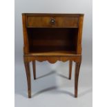 A Walnut Bedside Cabinet with Cabriole Front Legs.