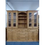 A Contemporary Pine Kitchen Dresser. The Base with Six Drawers and Two Cupboards.
