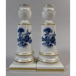 A Pair of Porcelain Meissen Style Candlesticks.