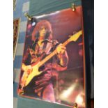 A Collection of Eight Vintage Rock Posters to Include The Beatles, Rush, Richie Blackmore, Saxon,