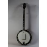 A Vintage Univox Five String Banjo with Mother of Pearl Inlaid Rosewood Back and Fingerboard.