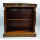 A Reproduction Ormolu Mounted Bookcase with Reeded Supports and Plinth Base.