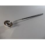 A Continental White Metal Ladle with Moulded Horn Handle.