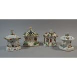 A Collection of Four Staffordshire Pastille Burners.