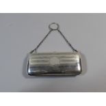 A Good Quality Silver Purse with Fitted Green Satin Lined Interior.