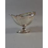 A Silver Oval Basket with Loop Carrying Handle. 18cms wide, 11cms High.