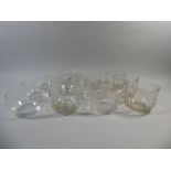 A Collection of Twelve Clear Glass Rinsers, Some with Etched Decoration.