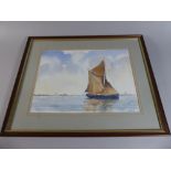 A Framed Watercolour depicting Fishing Barge,