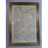 A Gilt Framed 18th Century Plan of the Ellesmere Canal,