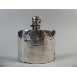 A Nice Victorian Silver Hip Flask with Hand Beaten Decoration. London 1890. 120.9gms.