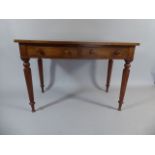 A Victorian Mahogany Side Table with Two Drawers on Tapering Octagonal Supports.