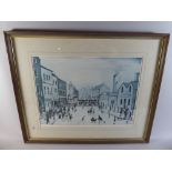 A Framed Lowry Print, "The Level Crossing, Burton Upon Trent" Signed in Pencil and Guild Stamp, 40.