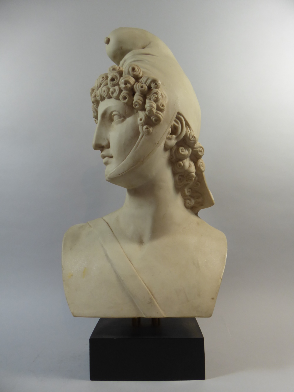 A Museum Replica of a Greek Hero Bust.