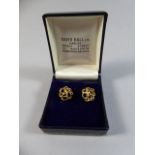 A Pair of Good Quality Vintage 9ct Gold Earrings, Hallmark Rubbed. Birmingham.