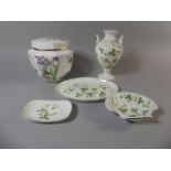 A Collection of Four Pieces Wedgewood Wild Strawberry and a Dairy of Edwardian Lady Lidded Vase