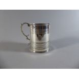 A Good Georgian Silver Christening Tankard with Ribbed Decoration to Body and Armorial Prancing