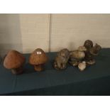 A Collection of Six Various Reconstituted Patio Ornaments