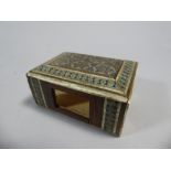 A 19th Century Anglo-Indian Sadeli Mosaic Matchbox Holder.
