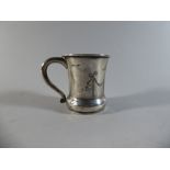 A Silver Christening Tankard with Swag Decoration and with Scrolled Handle.