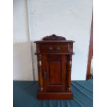 A Reproduction Mahogany Bedside Cabinet with Top Drawer and Raised Gallery,