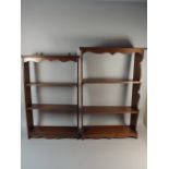 Two Edwardian Mahogany Wall Shelves