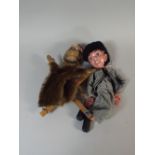 A Monkey Glove Puppet by Steiff and A Pelham Beatles Puppet