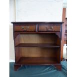 A Mahogany Bookcase with Two Top Drawers,