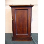 A Late 19th Century Mahogany Bed Side Cabinet with Raised Gallery and Brass Latch,