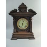 A Late 19th Century Walnut Cased American Mantle Clock By Ansonia, New York, 'The Eight Day Summit',