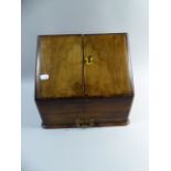 A Late 19th Century Walnut Stationery Box with Fitted Interior and Base Drawer,