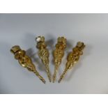 A Set of Four Brass Wall Hanging Candle Sconces,