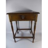 An Edwardian Oak Occasional Side Table with Single Drawer,