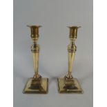 A Pair of Victorian Brass Candle Sticks,