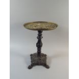 A Victorian Iron Based Circular Pierced Brass Topped Kettle Stand,