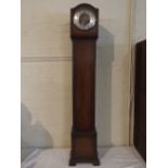 An Edwardian Oak Grandmother Clock,