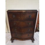 A Small Mahogany Serpentine Front Chest of Four Long Drawers,
