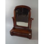 A Late Victorian Mahogany Framed Dressing Table Mirror on Plinth Base with Drawer,